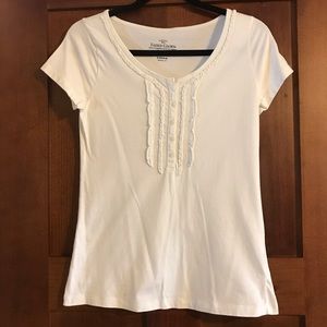 🌷5 for $15🌷 Faded Glory White Ruffle T Shirt S